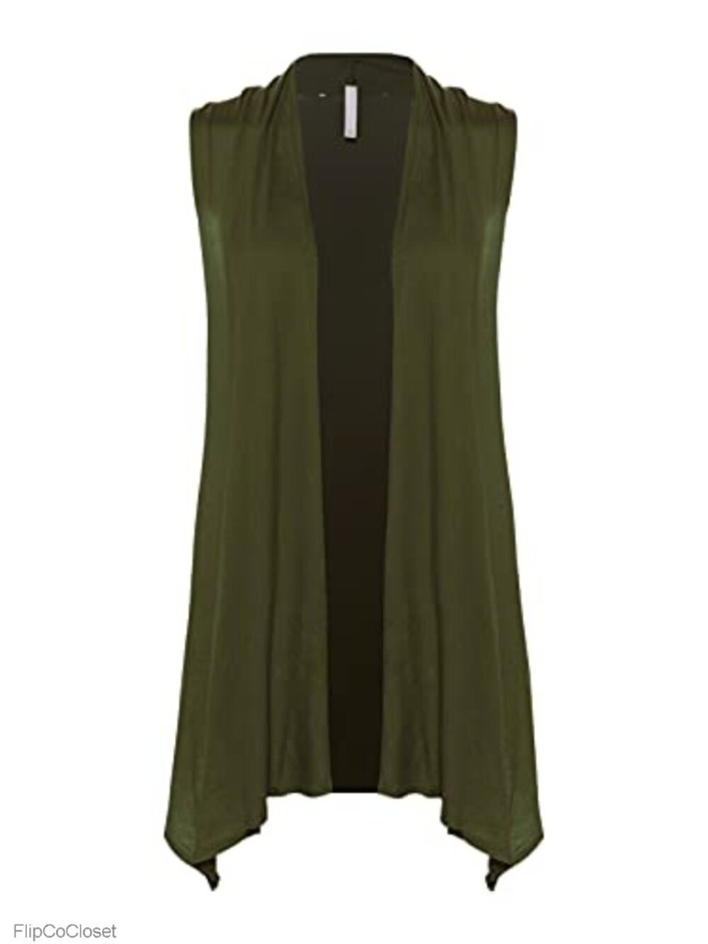 Sleeveless Open Front Draped Cardigan Vest Lightweight Cool Coat
